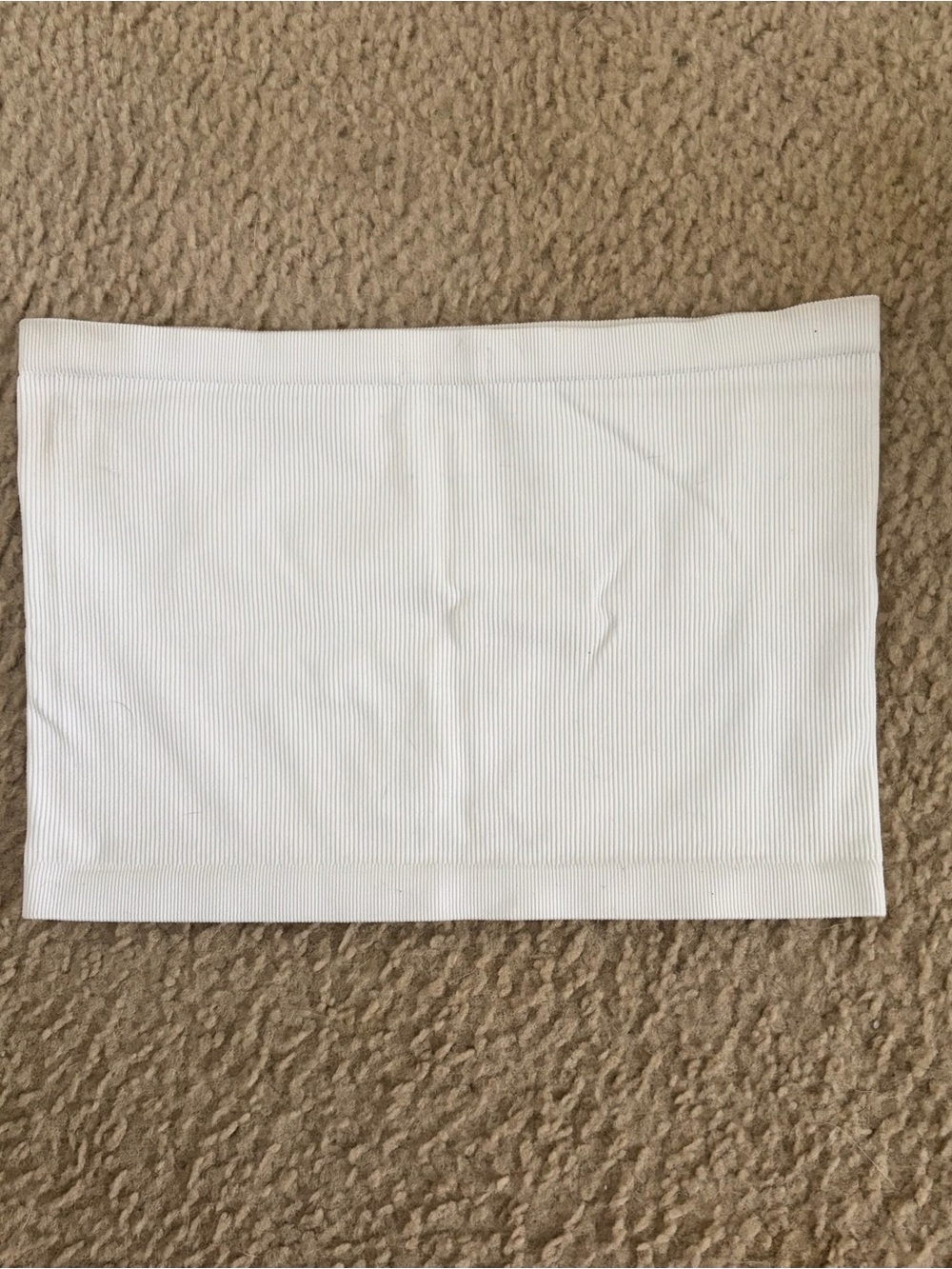 Bozzolo White Ribbed Tube Top - Picture 3 of 3